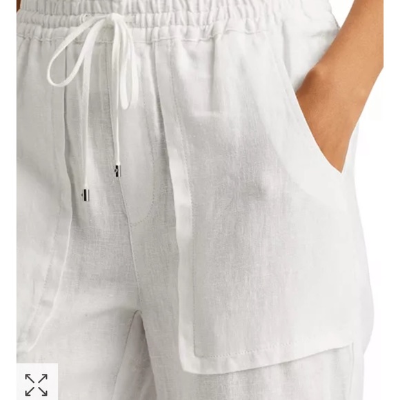 NWT Ralph Lauren white linen drawstring pants sz 4 - Picture 3 of 9